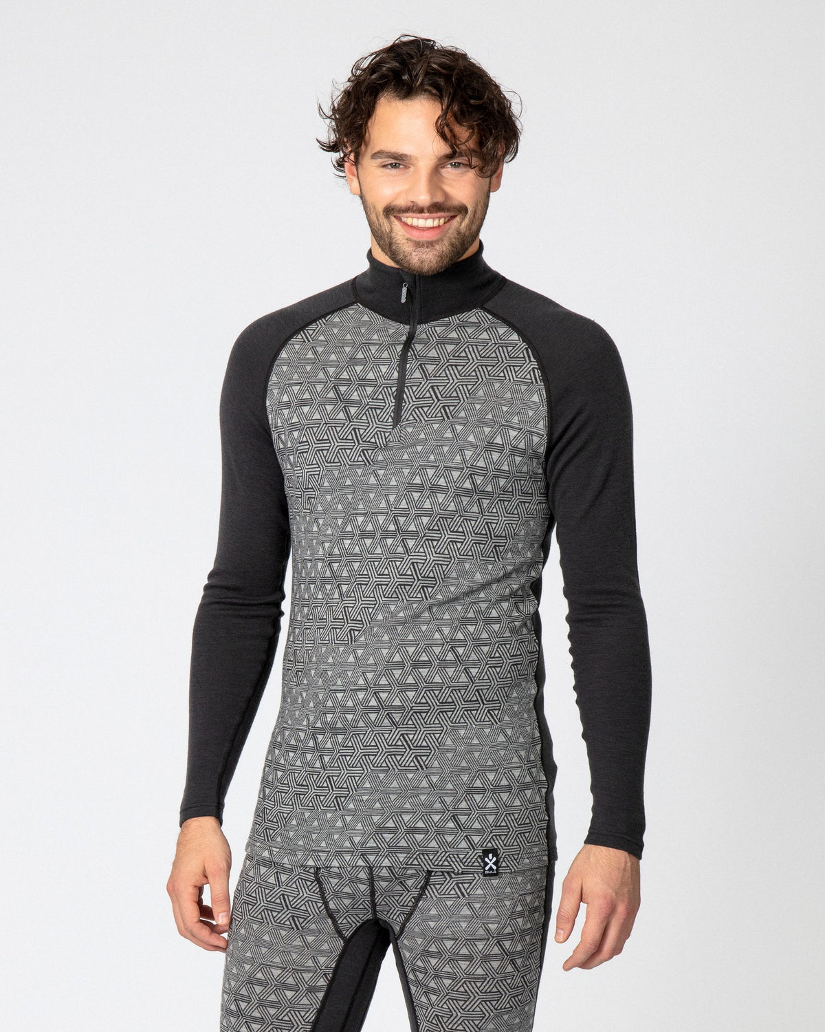 Bula Geo Merino Wool Halfzip Peysa Herra