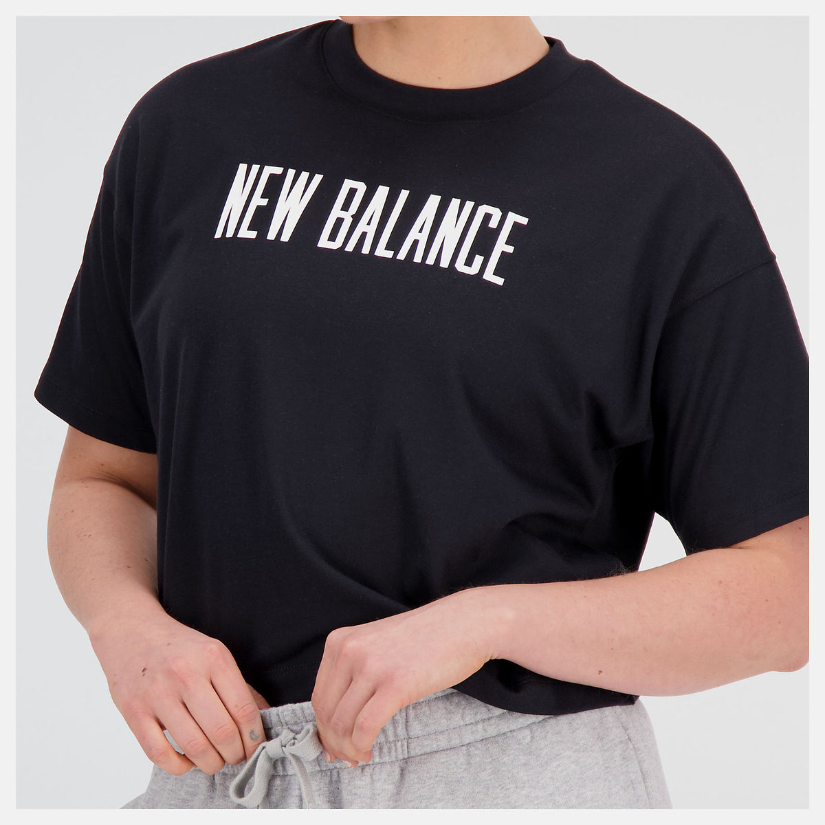 New Balance Relentless Heathertech Cropped T-Shirt Dömu