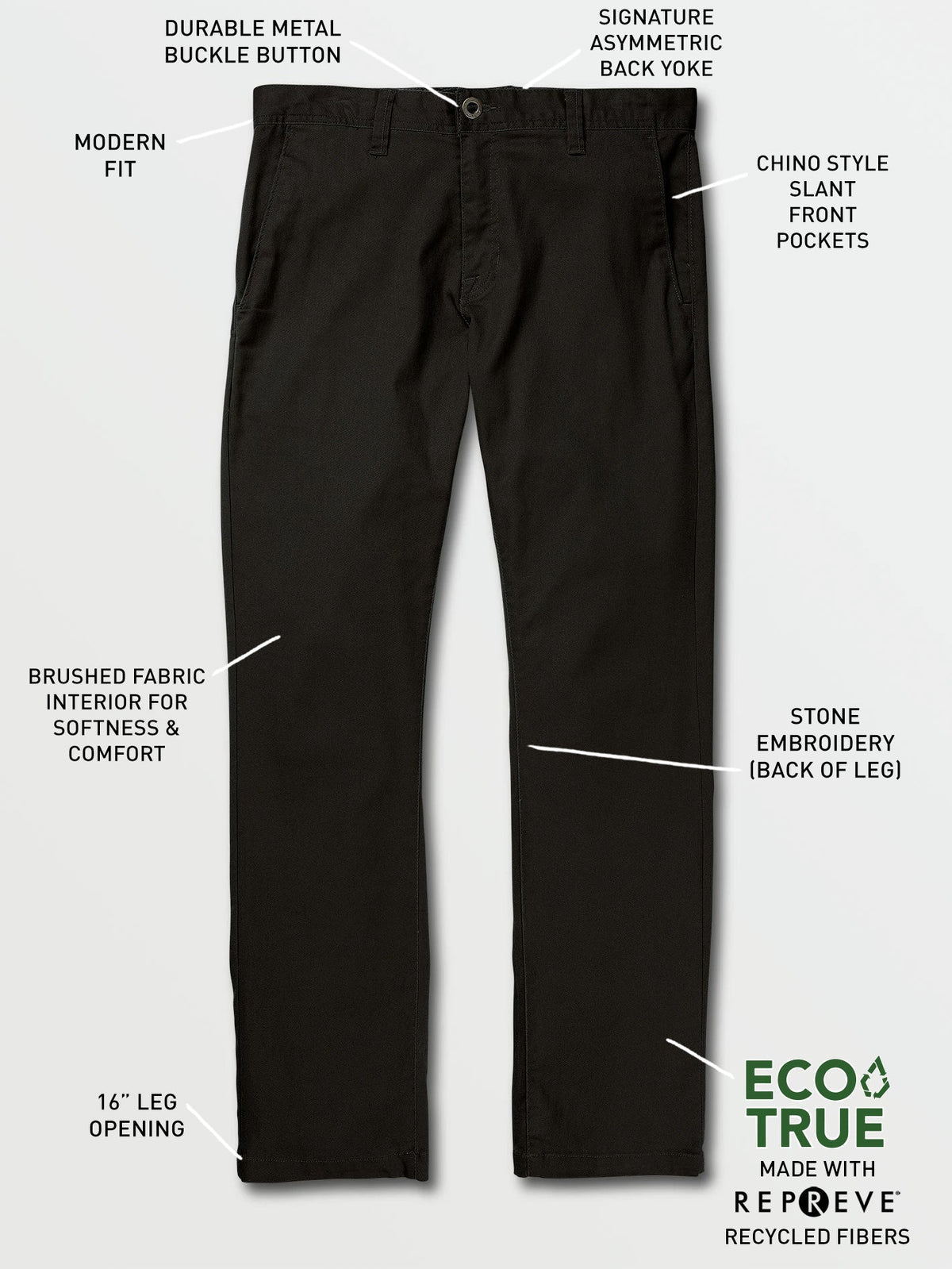 Volcom Frickin Modern Stretch Pants Black
