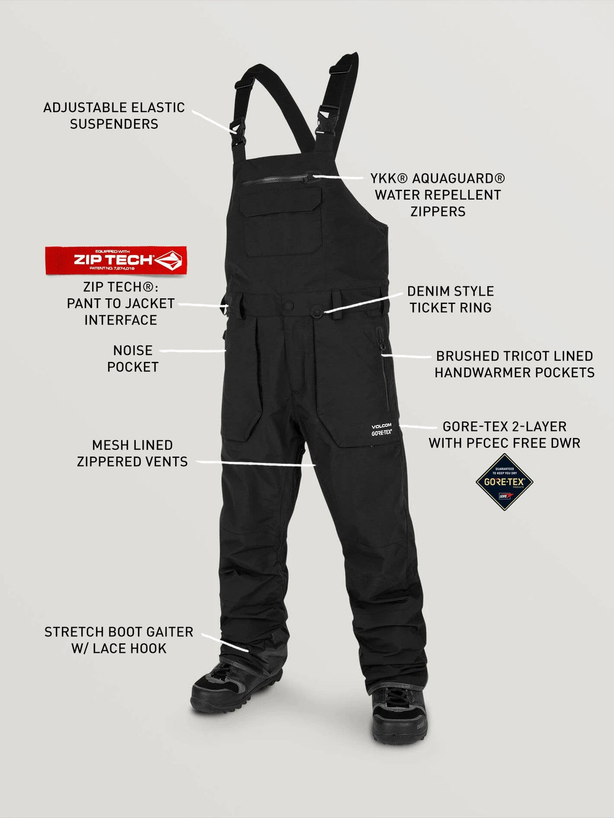 Volcom Rain Gore-Tex Bib Overall Black